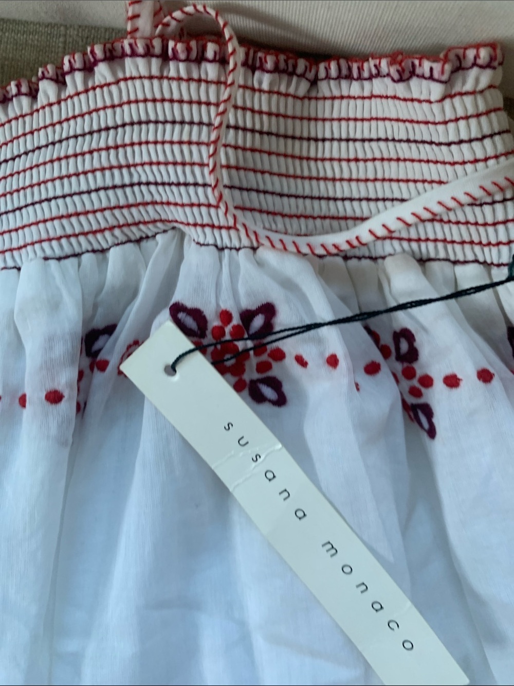 SUSANA MONICO EMPIRE DRESS EMBROIDERY SHEER W SLIP Size Small - Picture 2 of 8